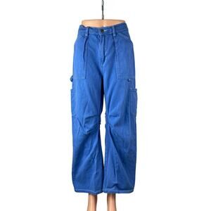 Lioness Miami Vice Women's High Rise Baggy Wide Leg Cargo Denim Jeans Pants Sz M